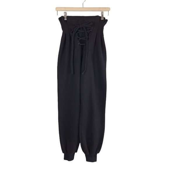 Lovers + Friends Black Kylie Paperbag Waist Joggers  X-Small - Picture 2 of 10